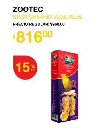 Puppis Zootec stick canario vegetales oferta