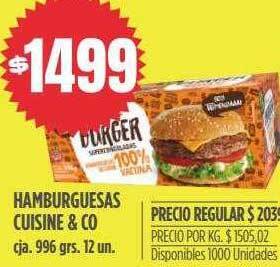 Supermercados Vea Hamburguesas cuisine & co oferta
