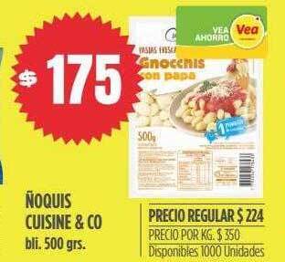 Supermercados Vea Ñoquis cuisine & co oferta