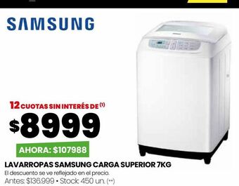 Punto Mayorista Lavarropas samsung carga superior 7kg oferta
