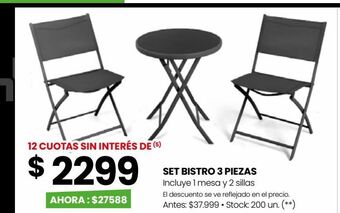Punto Mayorista Set bistro 3 piezas oferta