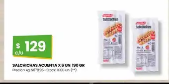 Punto Mayorista Salchichas acuenta x 6 un 190 gr oferta