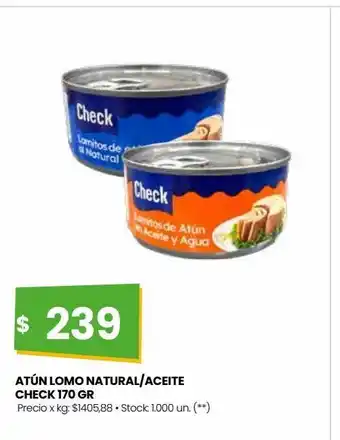 Punto Mayorista Atún lomo natural/aceite check 170 gr oferta