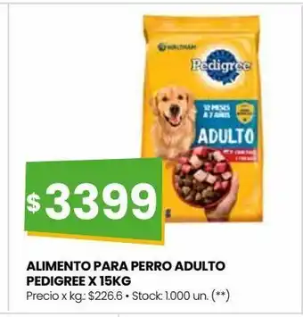 Punto Mayorista Alimento para perro adulto pedigree x 15kg oferta