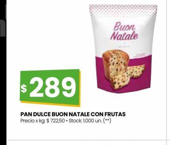 Punto Mayorista Pan dulce buon natale con frutas oferta