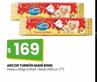 Punto Mayorista Arcor turrón maní 80gr oferta