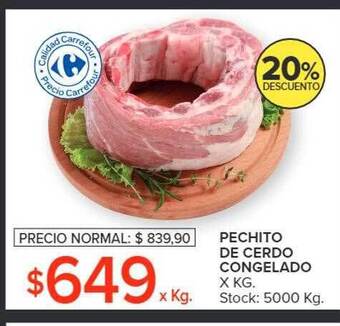 Carrefour Pechito de cerdo congelado oferta