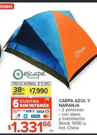 Carrefour Carpa azul y naranja oferta