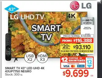 Carrefour 20% descuento lg smart tv 43 oferta