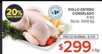 Carrefour Pollo entero congelado x kg oferta