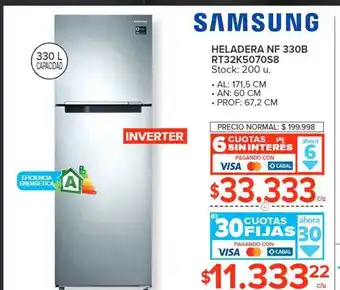 Carrefour Heladera nf 330b rt32k5070s8 oferta