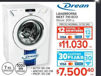 Carrefour Lavarropas next 7.10 eco drean oferta