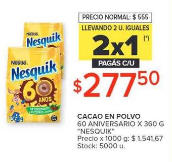 Carrefour Cacao en polvo 60 aniversario oferta