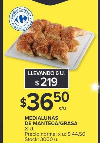 Carrefour Medialunas de manteca-grasa oferta