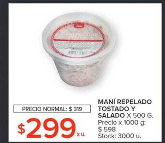 Carrefour Market Maní repelado tostado y salado oferta