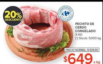 Carrefour Market Pechito de cerdo congelado x kg oferta