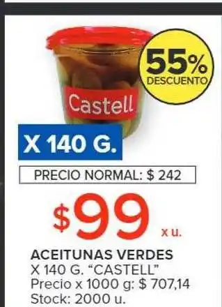 Carrefour Market 55% descuento aceitunas verde castell oferta