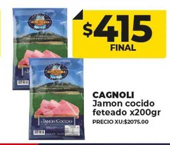 Supermayorista Vital Cagnoli jamon cocido feteado oferta