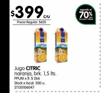 Jumbo Jugo citric naranja oferta