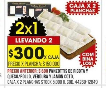 Coto Panzottis De Ricota y Queso / Pollo, Verdura y Jamón Coto oferta