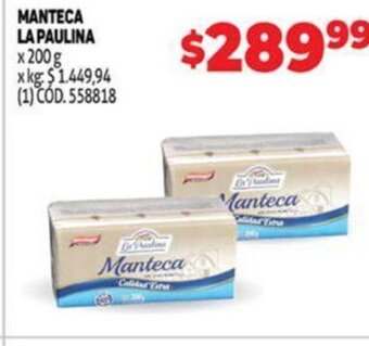 Makro Manteca La Paulina oferta