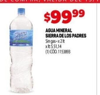 Makro Agua Mineral Sierra De Los Padres oferta