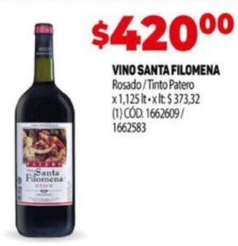 Makro Vino Santa Filomena oferta