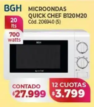 Naldo Lombardi Microondas quick chef bgh oferta