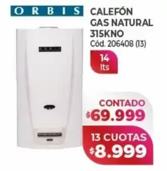 Naldo Lombardi Calefón gas natural oferta