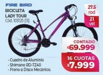 Naldo Lombardi Fire bird bicicleta lady tour oferta