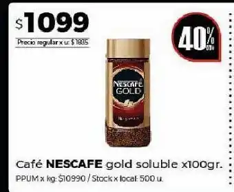 Disco Café nescafé gold soluble x 100g oferta