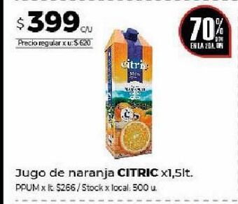 Disco Jugo de naranja citric x 1,5l oferta