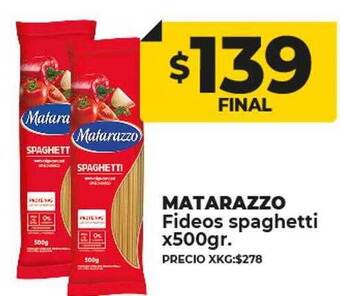Supermayorista Vital Matarazzo fideos spaghetti oferta