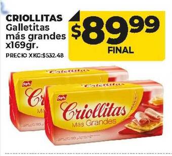 Supermayorista Vital Criollitas galletitas más grandes oferta
