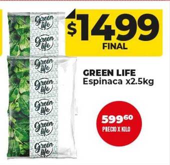 Supermayorista Vital Green life espinaca oferta