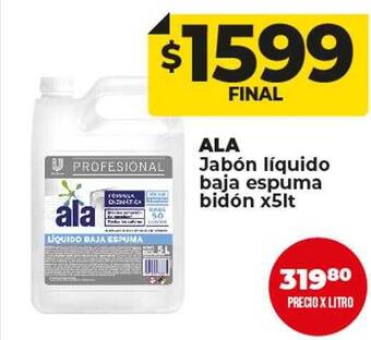Supermayorista Vital Ala jabón líquido baja espuma bidón oferta
