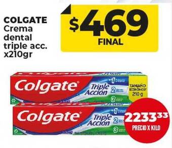 Supermayorista Vital Colgate crema dental triple acc. oferta