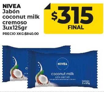 Supermayorista Vital Nivea jabón coconut milk cremoso oferta