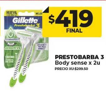 Supermayorista Vital Prestobarba 3 body sense oferta