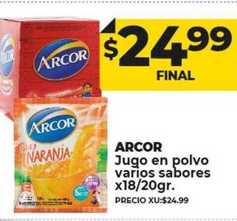 Supermayorista Vital Arcor jugo en polvo varios sabores oferta