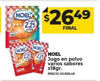 Supermayorista Vital Noel jugo en polvo varios sabores oferta