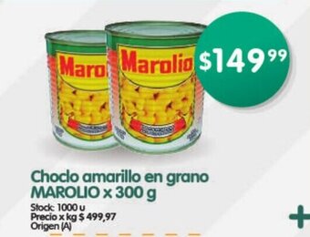 Supermercados Buenos Días Choclo Amarillo en Grano Marolio x 300g oferta