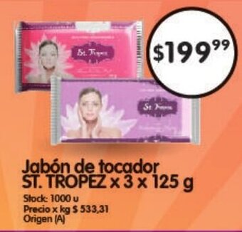 Supermercados Buenos Días Jabón de Tocador St. Tropez x 3 x 125g oferta