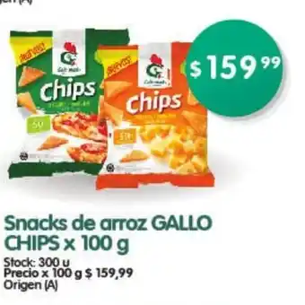 Supermercados Buenos Días Snacks De Arroz Gallo Chips x 100g oferta