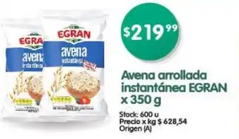 Supermercados Buenos Días Avena Arrollada Instantánea Egran x 350g oferta