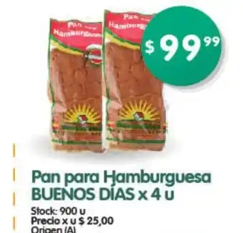 Supermercados Buenos Días Pan Para Hamburguesa Buenos Días x 4u oferta