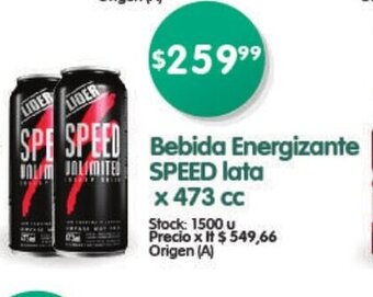 Supermercados Buenos Días Bebida Energizante Speed Lata x 473cc oferta