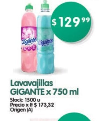 Lavavajillas Gigante x 750ml