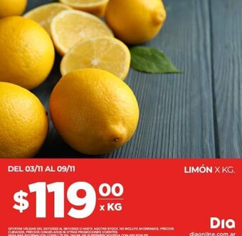 Supermercados DIA Limón x kg oferta