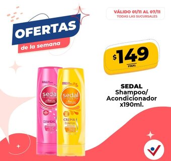 Supermayorista Vital Sedal Shampoo/Acondicionador x190ml oferta
